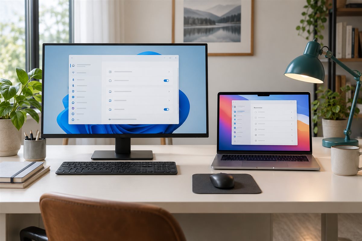 Windows桌面电脑与Mac类笔记本对照场景